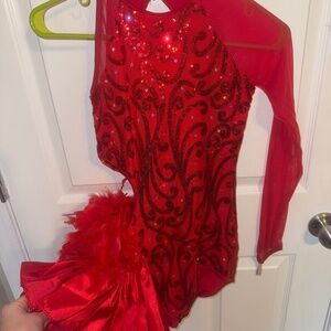 Red Designed Glitter Costume